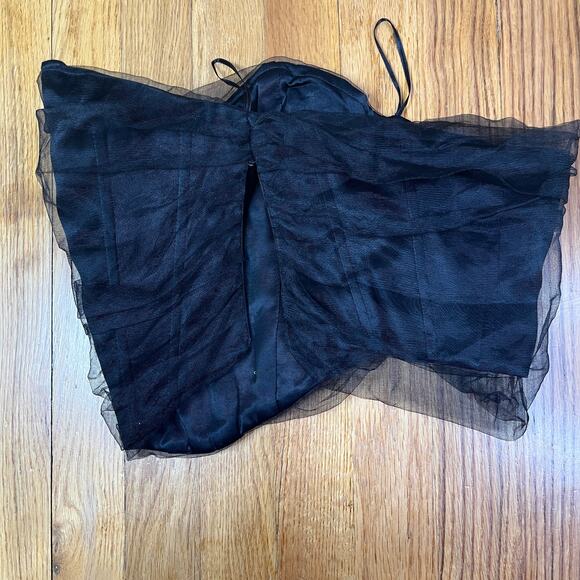 Zara Corset Boning Cropped Draped Tule Strapless Party Club Mini Top Lingerie - Picture 3 of 6